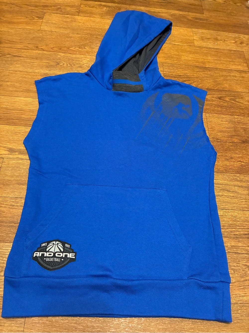 Boy’s And1 Royal Blue Sleeveless Basketball Hoodie Size Medium